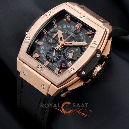 Hublot Senna Roze Kasa Siyah Deri Kordon