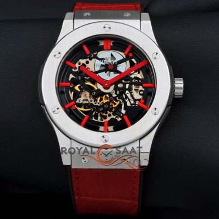 Hublot İskelet Kadran Kırmızı