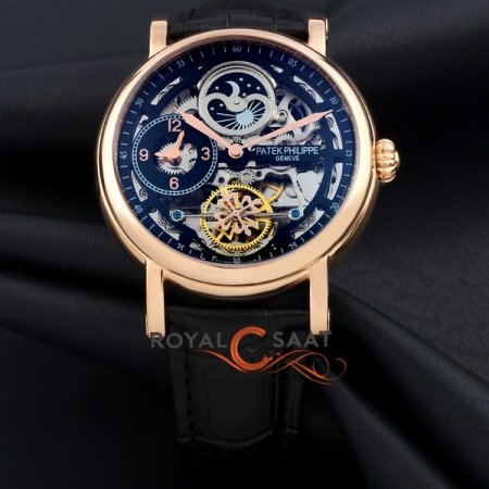 Patek Philippe İskelet Kol Saati Siyah Kadran