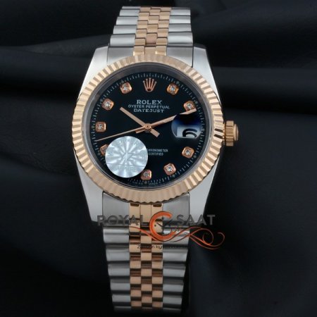 Rolex Oyster Perpetual Datejust Taşlı Siyah Kadran 36mm