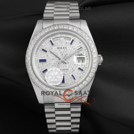 Rolex Day-Date Kadran Taşlı Gümüş R-231