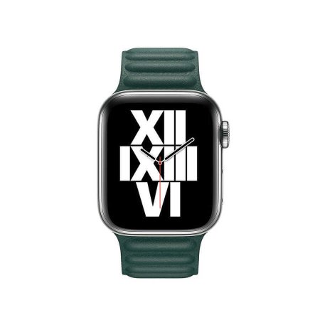 Apple Watch 44mm Deri Kordon Koyu Yeşil